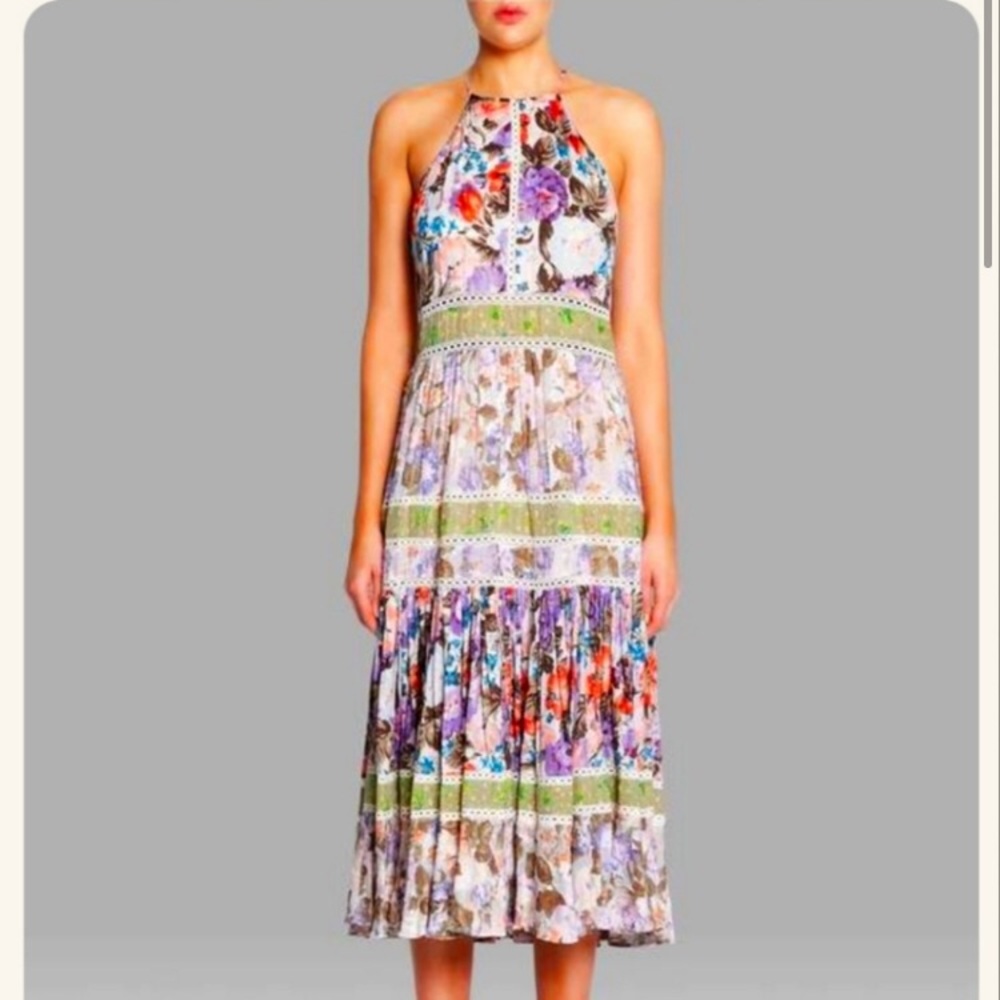 Rebecca Taylor Floral Halter Maxi Dress